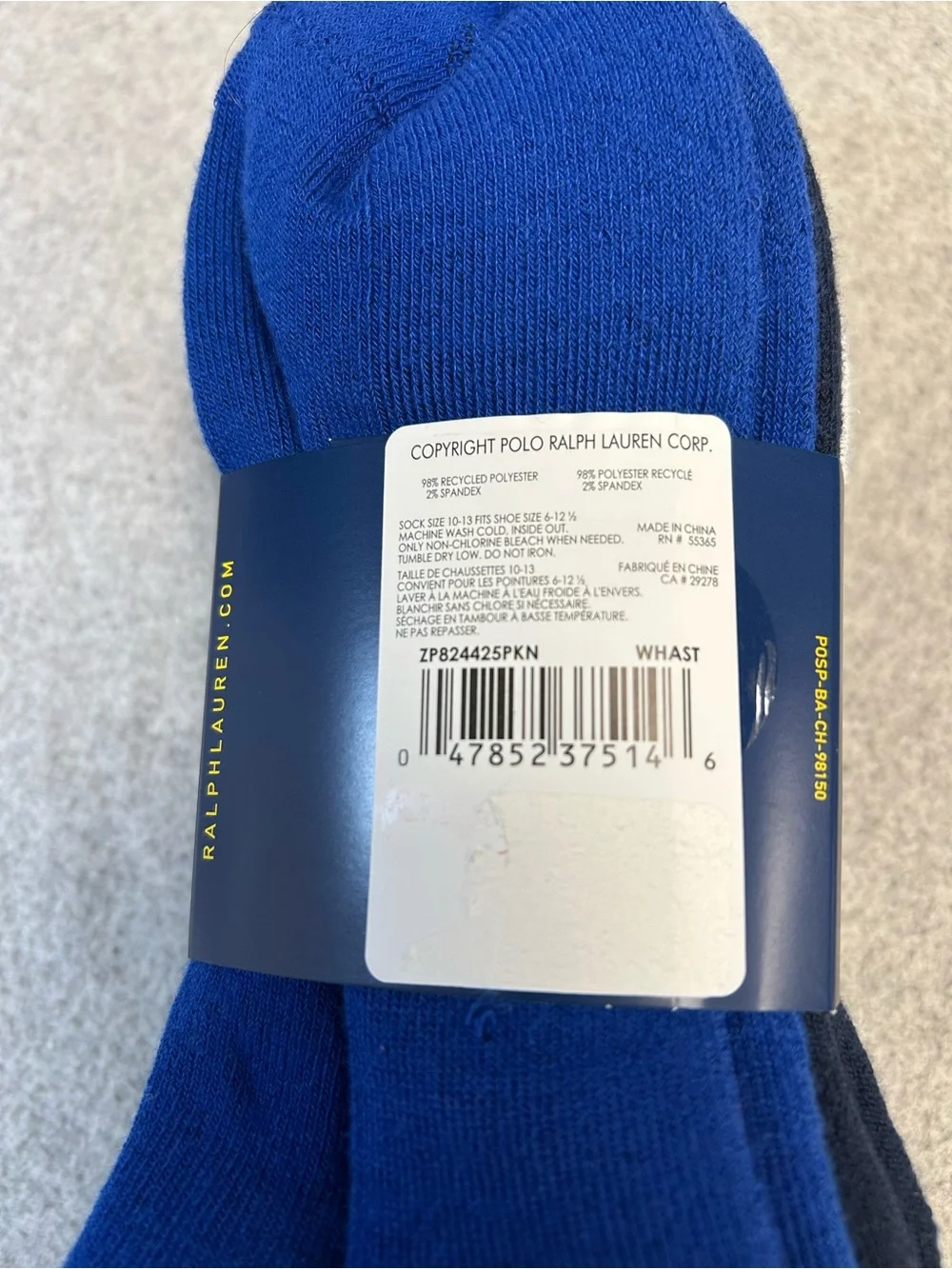 Polo Ralph Lauren Men's Socks Classic Spellout Logo Ankle Cut Sport 6 Pairs NWT